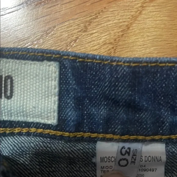 Moschino Dark Blue Denim Shorts with Heart Detail on pocket - Picture 7 of 8